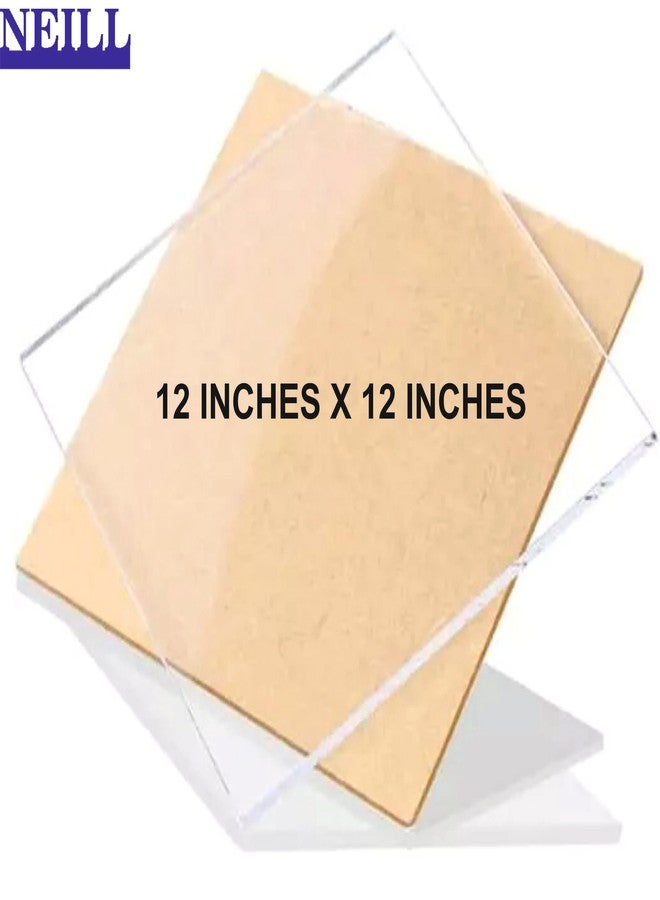 NEILL® High Gloss Acrylic Square Sheet 3mm Transparent (Pack of 1pcs) Use for Glass Painting, DIY Projects, Educational Projects Size:- (3mm, 12x12,) Transparent - Image 4